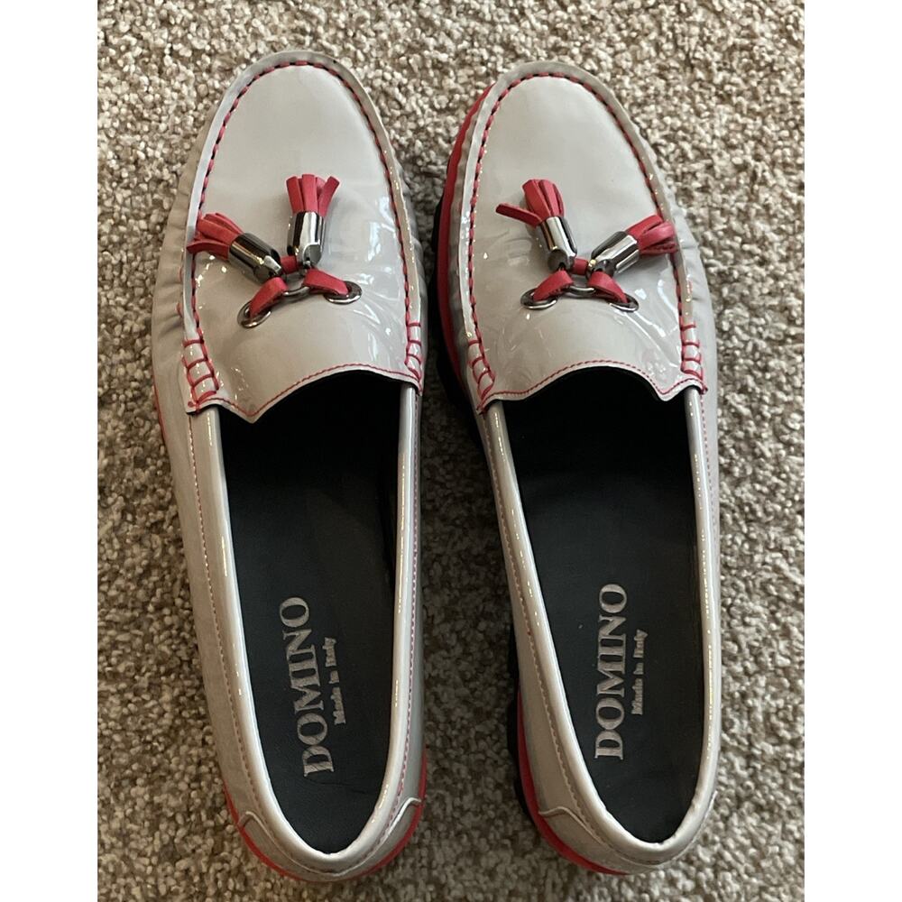 Domino Women's US 9 EU 39 Patent Leather Lug Loafer Model 8823 Made in Italy